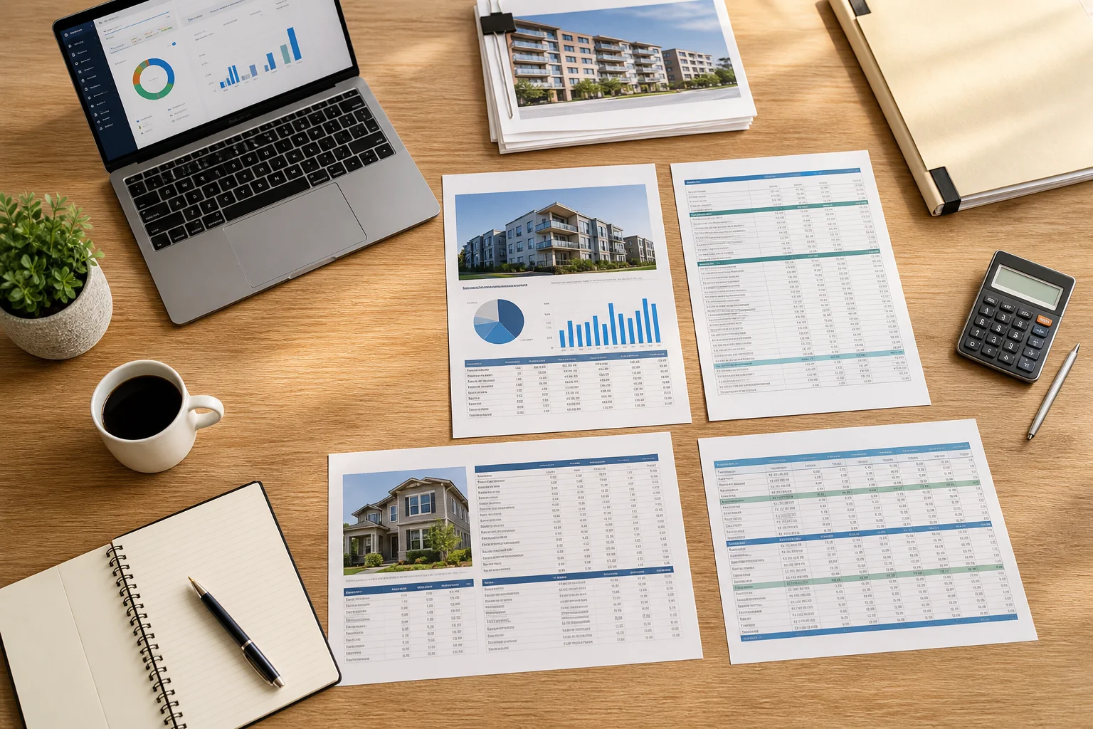 Accounting software migration for property managers: organized property management records and financial data displayed across two software platforms during transition