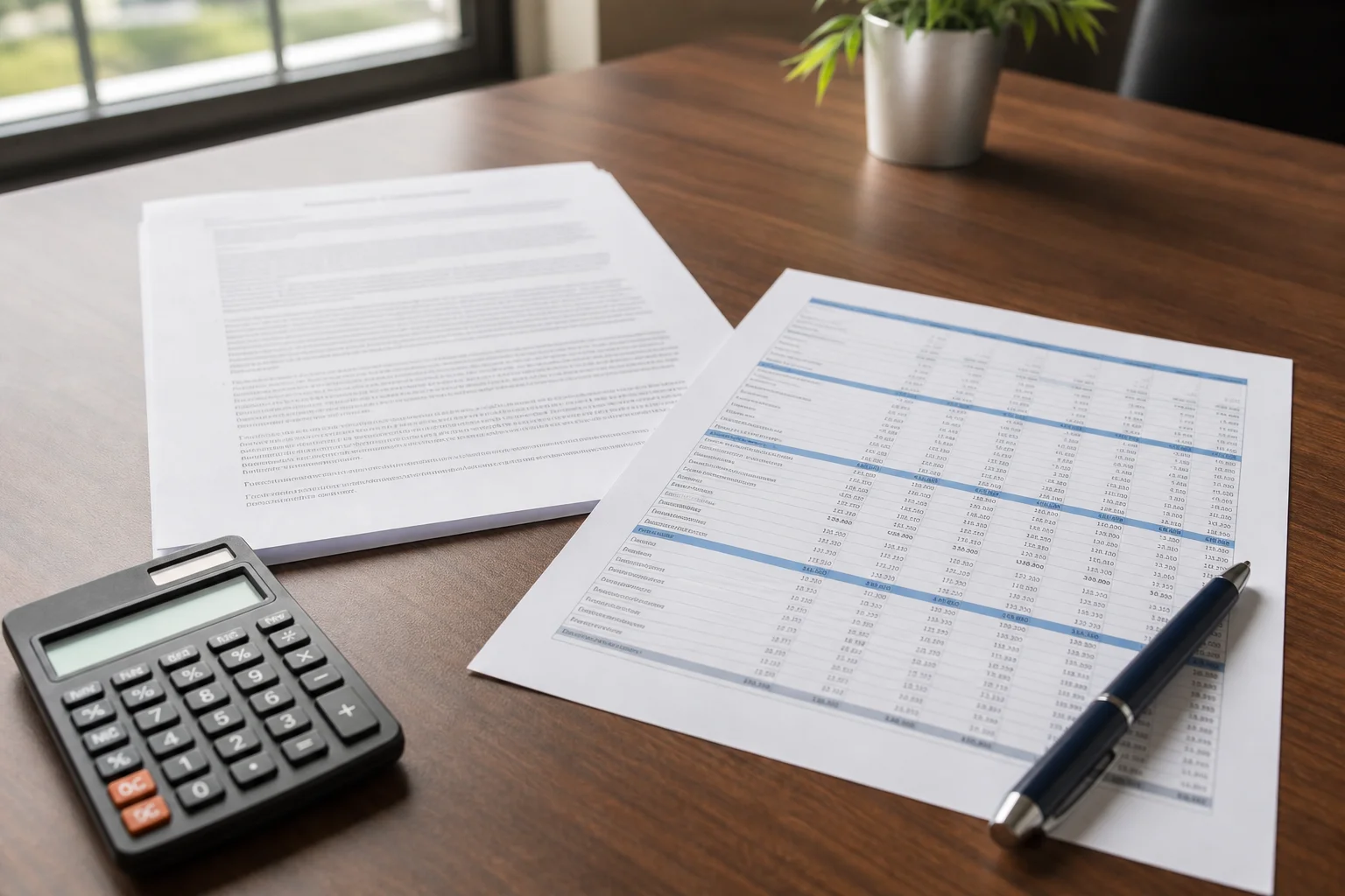 Close up of a commercial lease and CAM reconciliation documents used in commercial real estate accounting in San Francisco