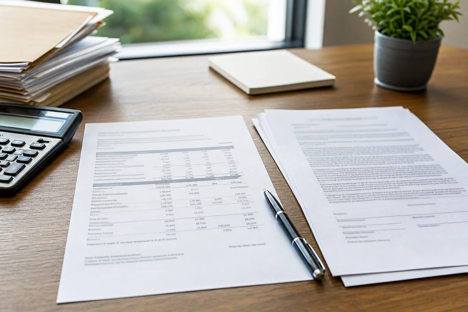 Close-up of CAM reconciliation and commercial lease documents used in Seattle commercial property accounting