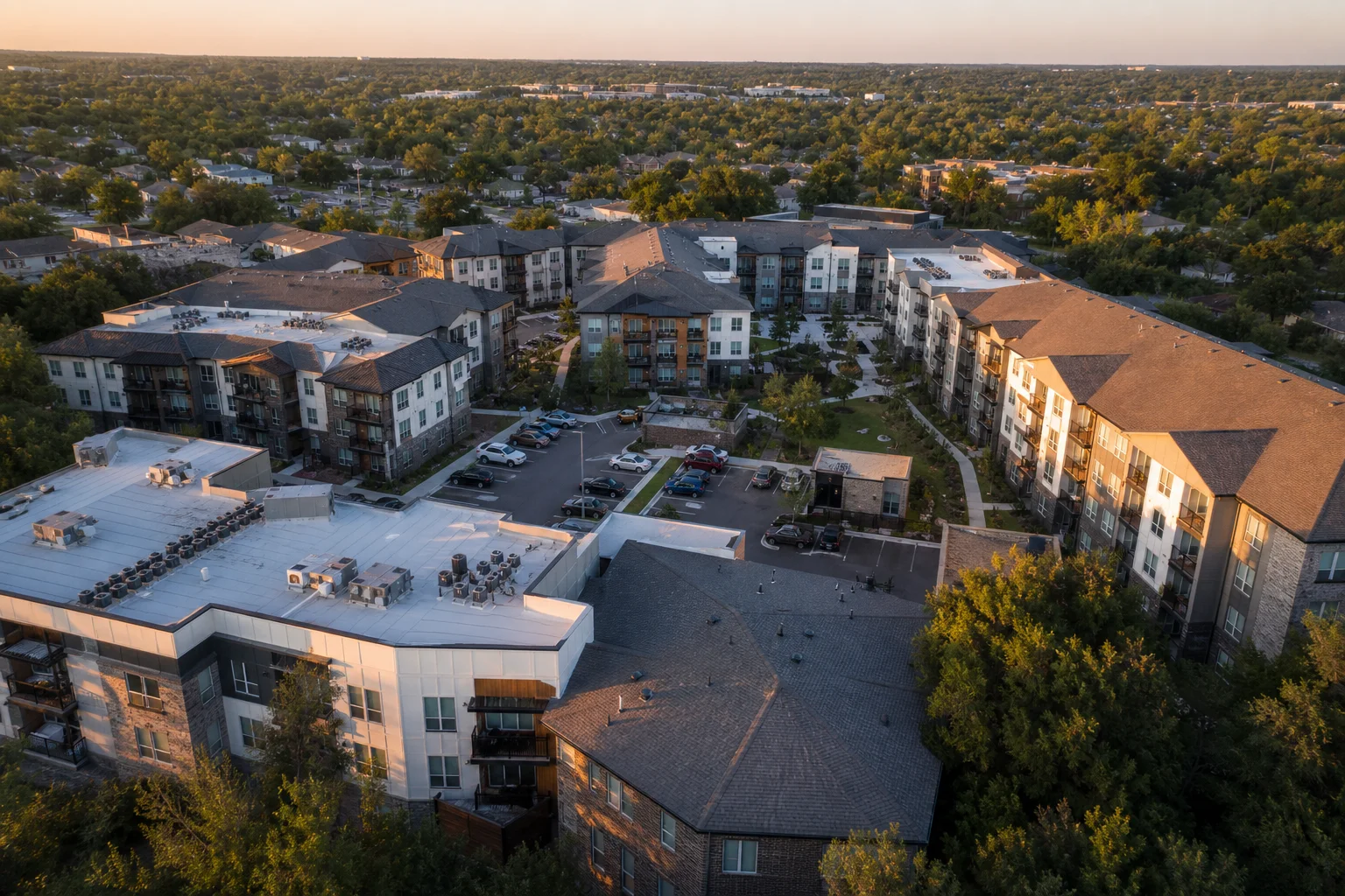 Aerial view of a multifamily apartment complex representing cost segregation for real estate investors
