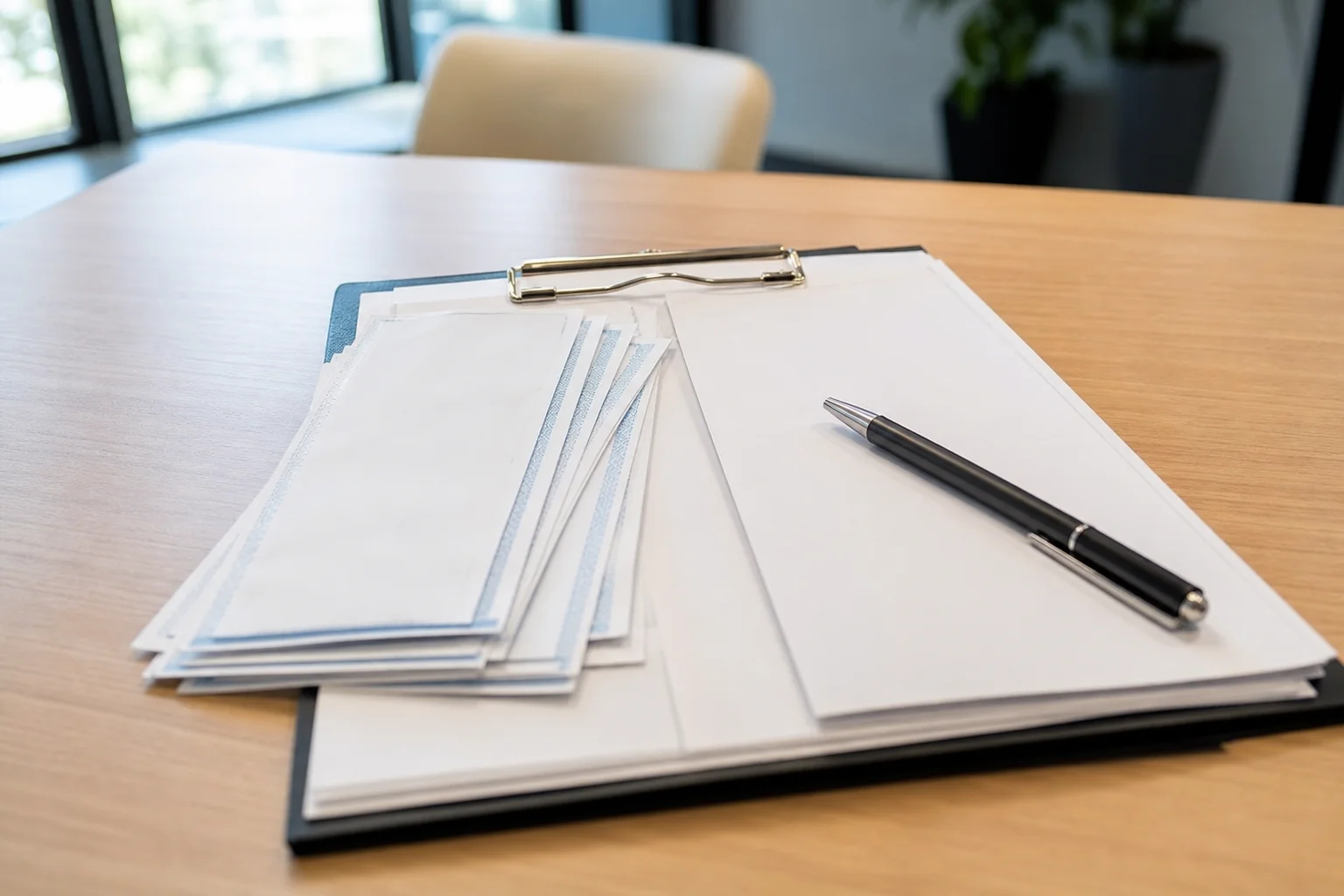 Close-up of tenant income certification paperwork used in LIHTC compliance accounting