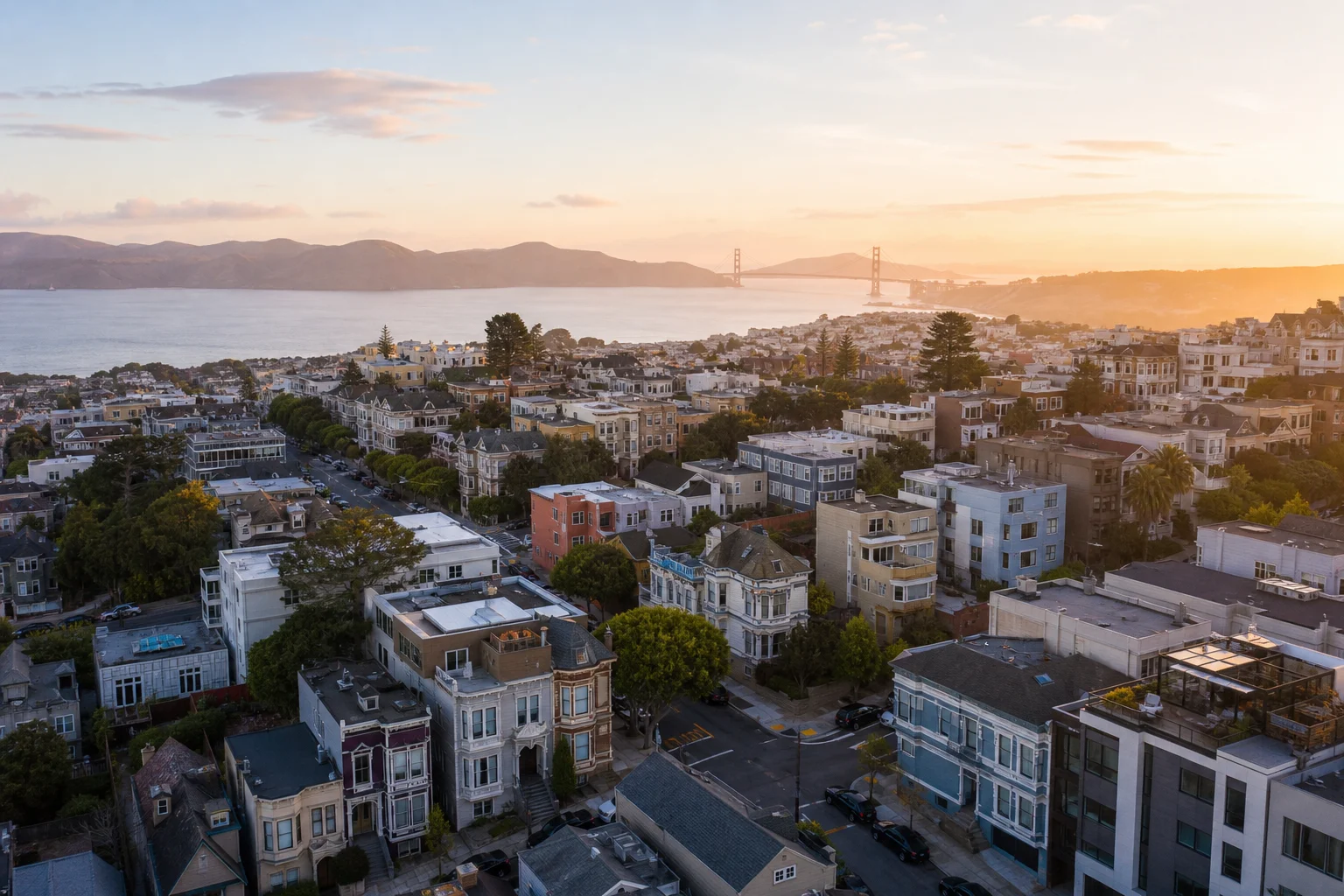 Aerial view of San Francisco neighborhood representing outsourced real estate accounting in San Francisco