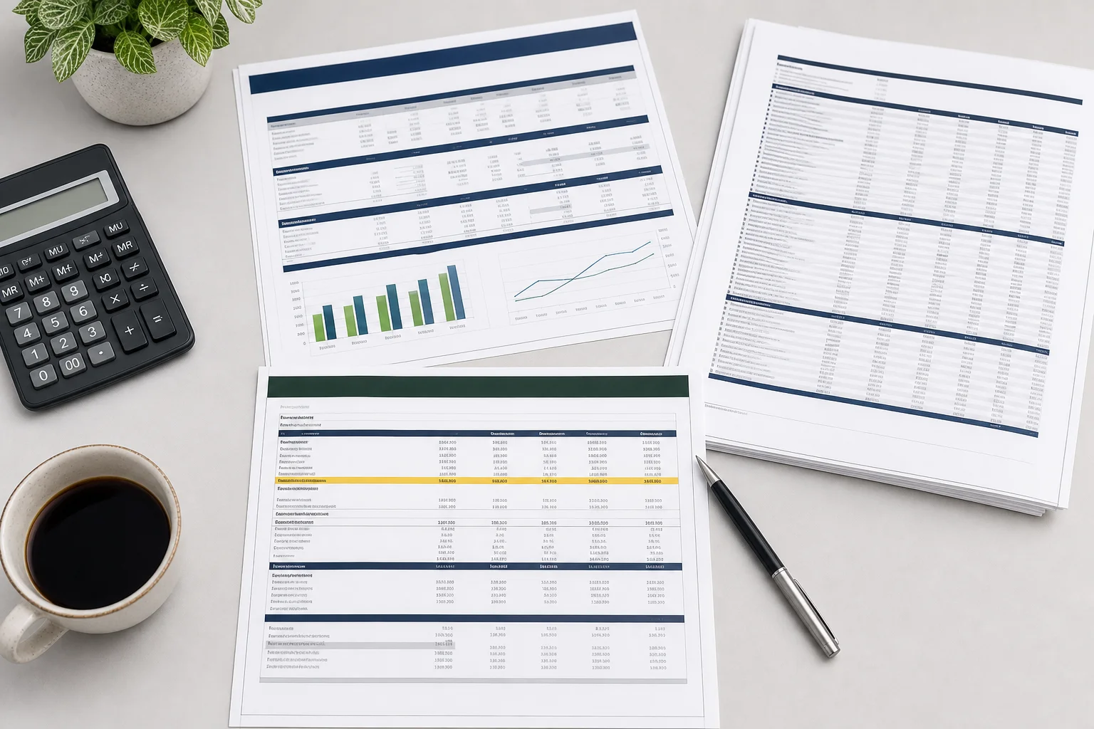 9 real estate financial metrics lenders evaluate, shown as loan documents and commercial property financial reports on a professional desk