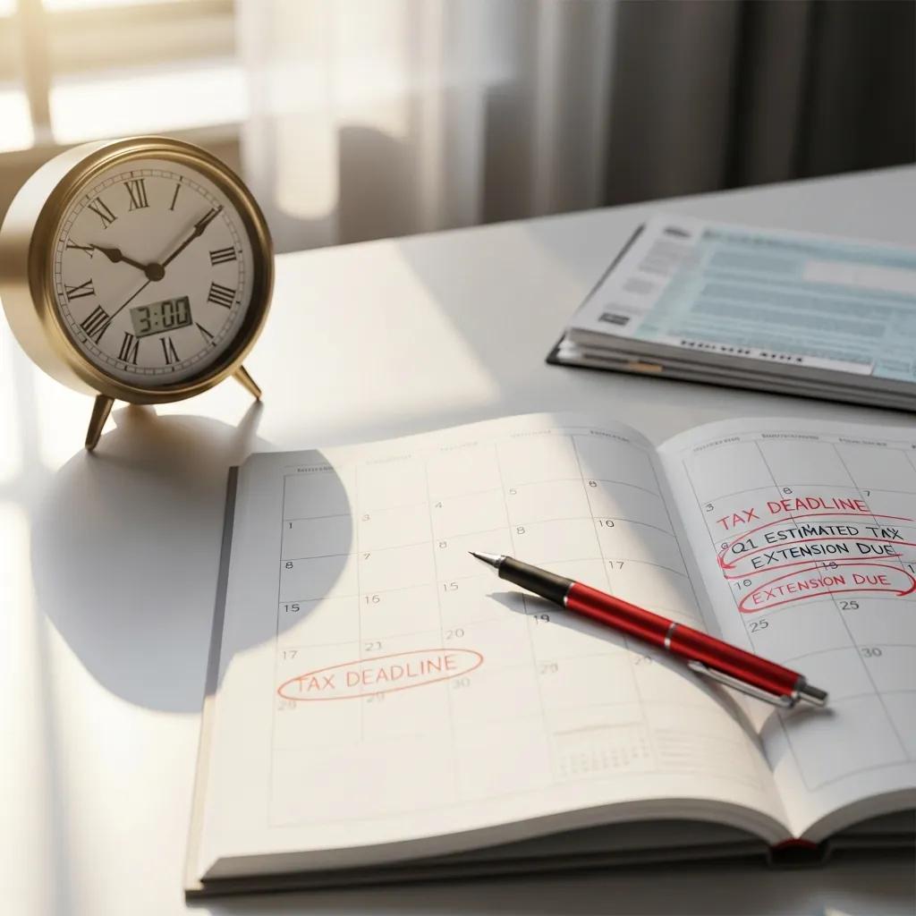 Calendar highlighting key tax deadlines for landlords