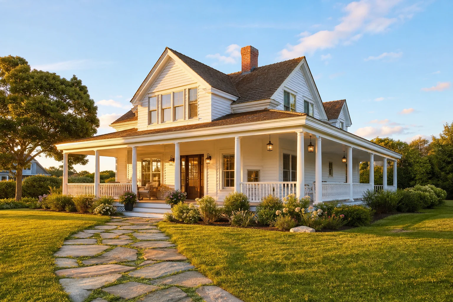 Short-term rental property exterior at golden hour representing professional short-term rental accounting services