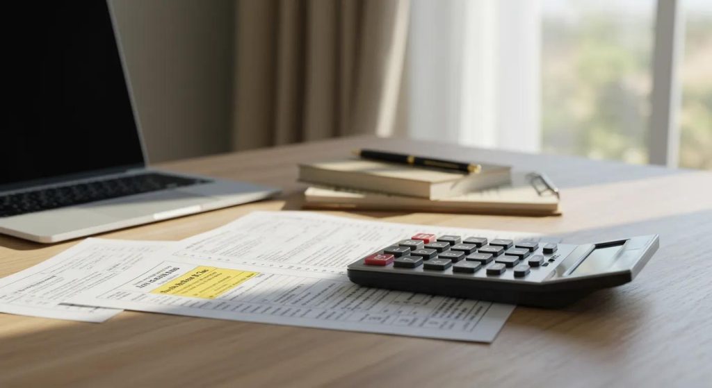 Calculator and tax forms on a desk highlighting key real estate tax deductions